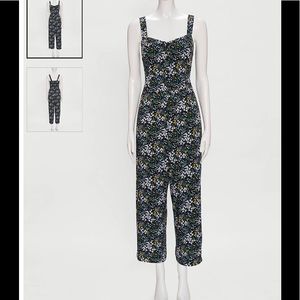 LOFT FLORAL SMOCKED BACK JUMPSUIT Size XSP
